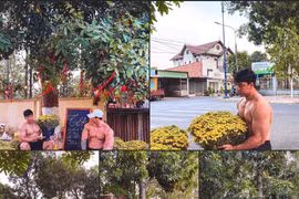 Xuất hiện trai đẹp 6 múi cực phẩm bán hoa phục vụ Tết