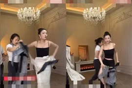 Bán hàng online, gái xinh thản nhiên thay quần áo trên sóng livestream