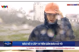 Nữ phóng viên VTV dũng cảm tác nghiệp giữa siêu bão Yagi