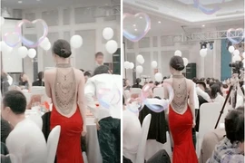 Tấm lưng trần của cô dâu trong tiệc cưới khiến ai cũng ngỡ ngàng