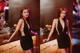 Em gái Công Vinh "đốt mắt" netizen bằng chiếc đầm không nội y