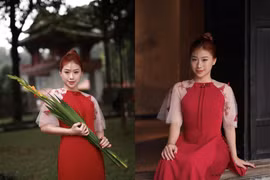 Hotgirl TDDC Phạm Như Phương diện áo dài xinh đón Tết với nhan sắc cực đỉnh