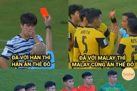 Ảnh chế bóng đá: U23 Việt Nam... "tổng kho" thẻ đỏ cho đối thủ