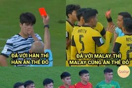 Ảnh chế bóng đá: U23 Việt Nam... "tổng kho" thẻ đỏ cho đối thủ