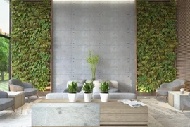 Phòng khách với tường “trơ bê tông” vẫn sang trọng và nổi bật