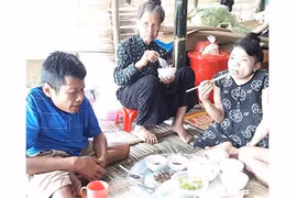 Cám cảnh mẹ già 72 tuổi nuôi 2 con tàn tật trong lán tạm nơi rốn lũ