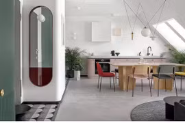 Căn hộ 42m² được thiết kế tinh tế với nội thất, màu sắc hiện đại