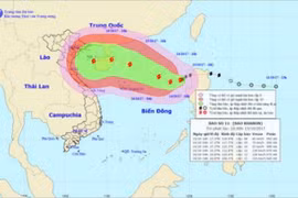 Bão số 11 hướng vào miền Trung Việt Nam có thể mạnh cấp 16