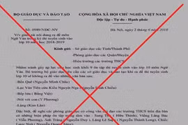 Bộ Giáo dục bị giả mạo công văn giảm tải đề thi vào lớp 10