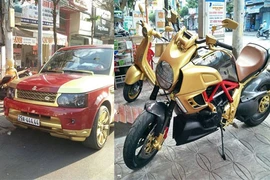 Dân chơi miền Tây “phủ vàng” cả dàn ôtô, xe máy