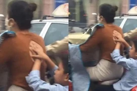 Bé trai che chắn điểm lộ "nhạy cảm" của mẹ khiến dân mạng xôn xao