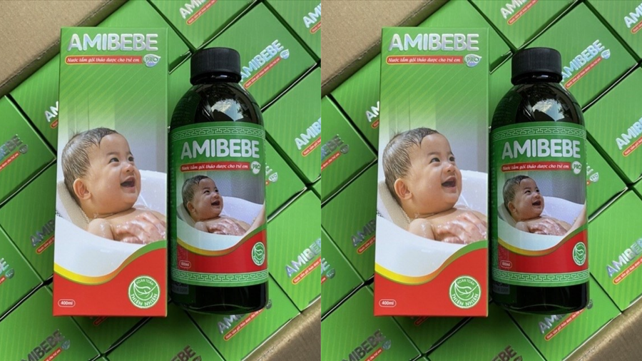 Sản phẩm Nước tắm gội trẻ em Amibebe Pro. Ảnh minh họa/ Nguồn baogialai.com