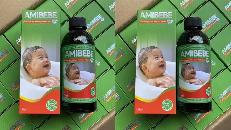Sản phẩm Nước tắm gội trẻ em Amibebe Pro. Ảnh minh họa/ Nguồn baogialai.com