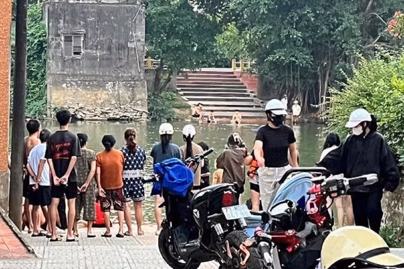 Đoạn sông Kiến Giang (xã Lệ Thủy, Quảng Trị), nơi xảy ra vụ đuối nước khiến một nam sinh lớp 9 tử vong. Ảnh doisongphapluat.com.vn