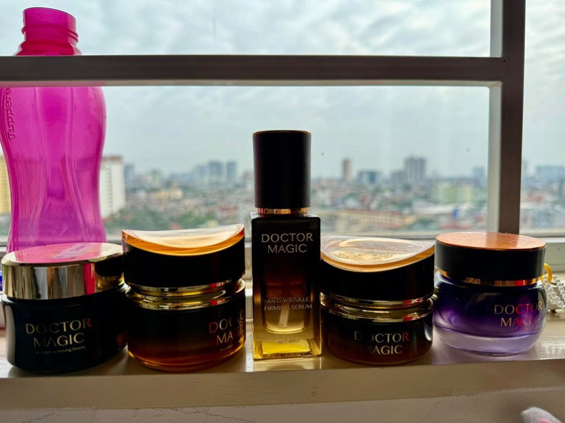 Các sản phẩm Doctor Magic của Mailisa được Công ty TNHH Sản xuất Thương mại Dịch vụ Xuất nhập khẩu MK Skincare nhập từ Trung Quốc. (Ảnh: PV/Vietnam+)