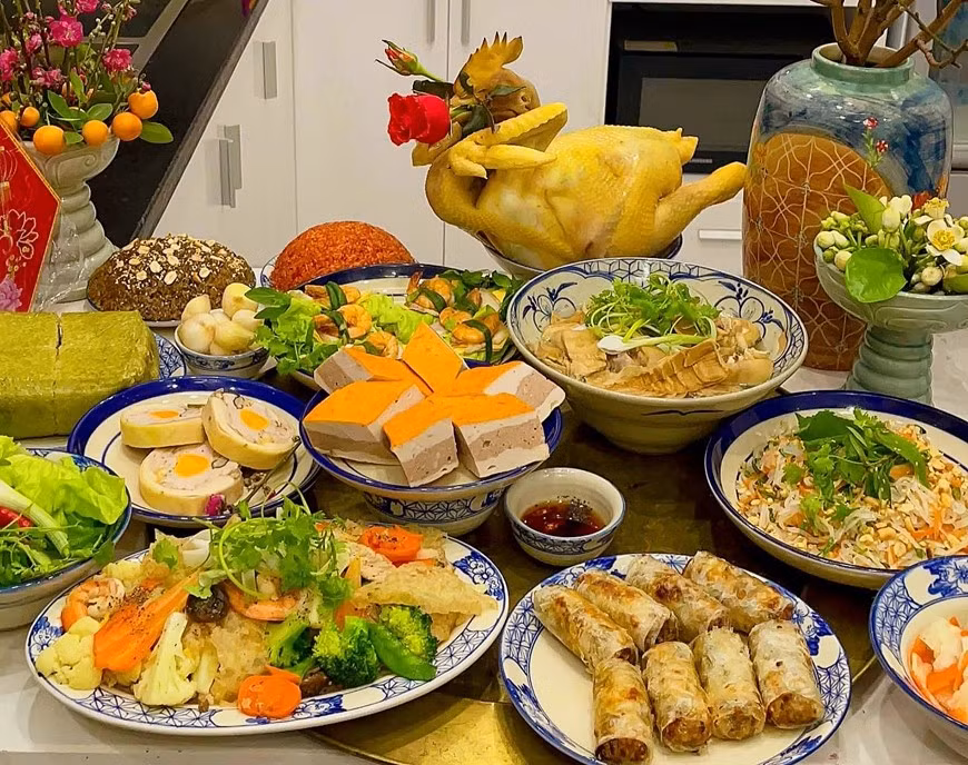 Mâm cỗ Tết cổ truyền của người Hà Nội. Ảnh minh họa/Internet