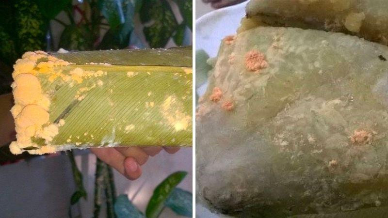 Bánh chưng bị mốc lá, mốc một góc – Ảnh minh họa/Nguồn Bách hóa Xanh