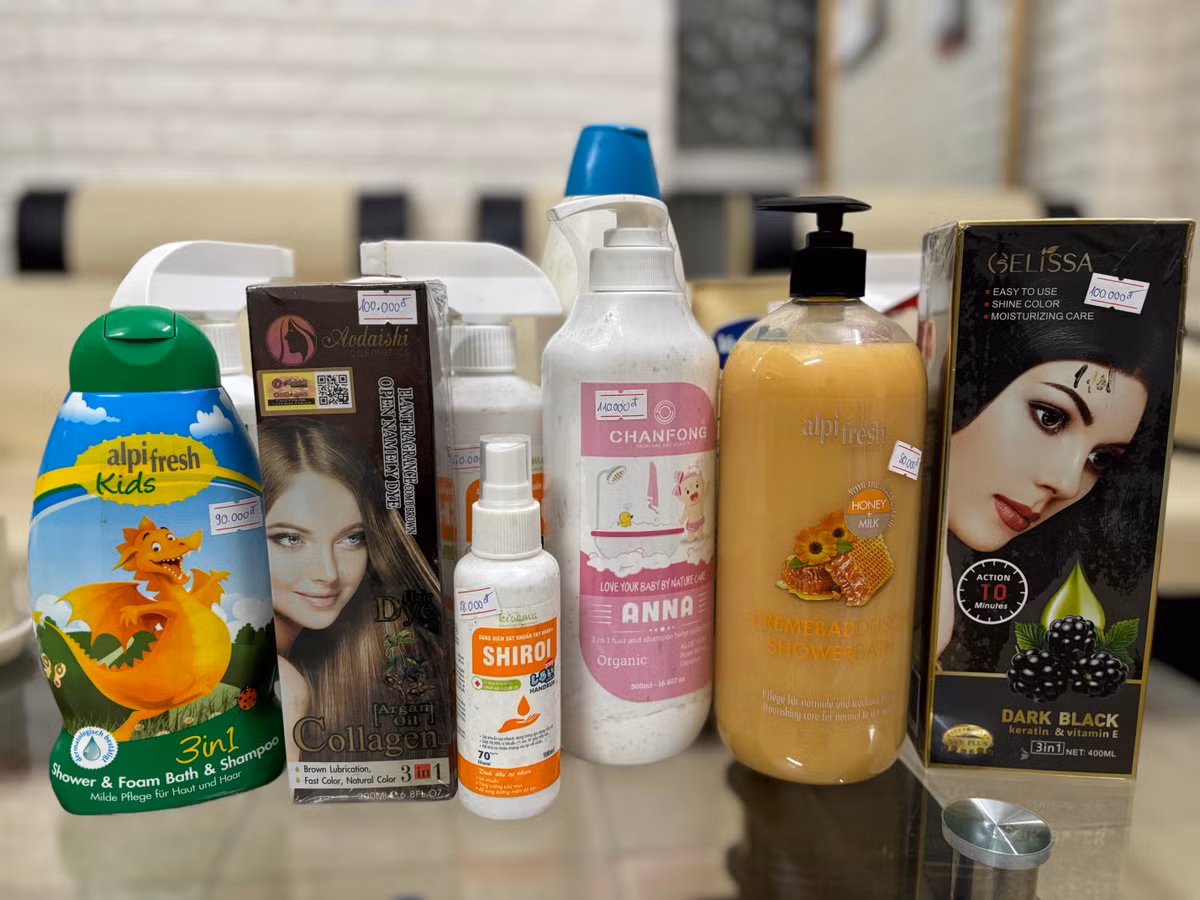 13 loại sản phẩm vi phạm bị thu giữ. (Ảnh Chi cục QLTT tỉnh Hải Dương)