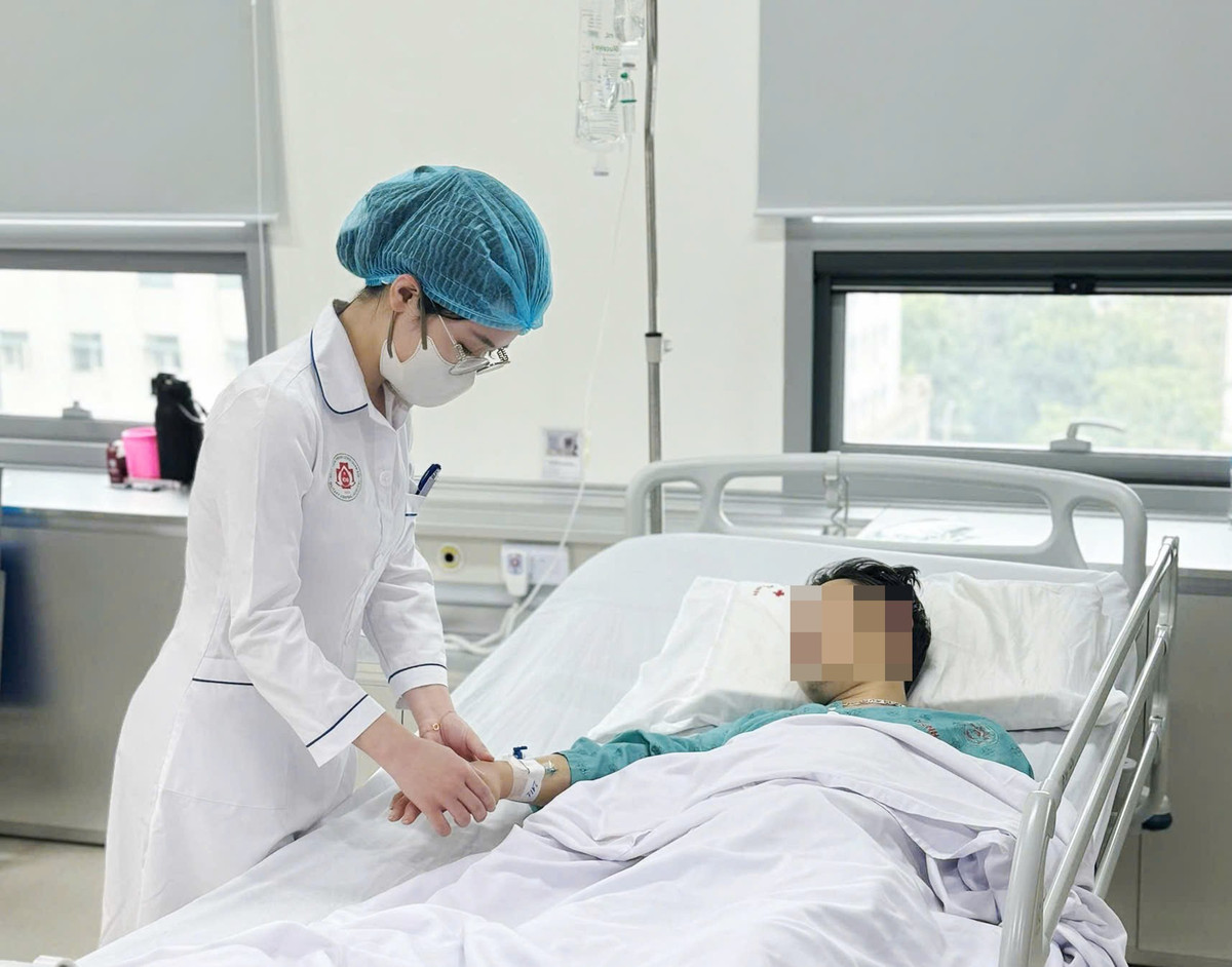 Bệnh nhân mắc bệnh Sodoku do bị chuột cắn tại Khoa Bệnh lây đường máu/Ảnh Bệnh viện TWQĐ 108