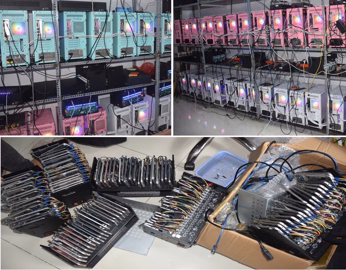 Hệ thống thiết bị của nhóm đối tượng. Ảnh: CA.