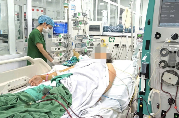 Người phụ nữ nguy kịch do sốt xuất huyết - Ảnh BVCC nkh.jpg