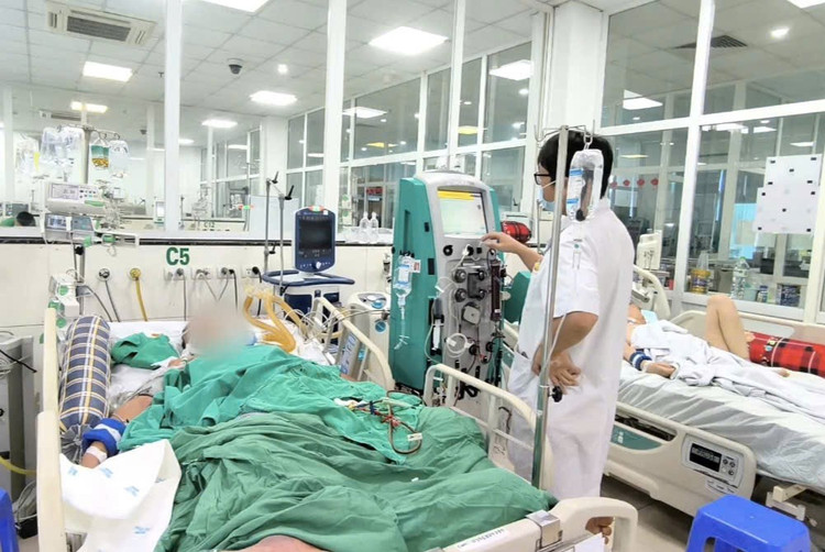 Bệnh nhân nguy kịch phải hồi sức tích cực - Ảnh BVCC vet-xuoc-nho.jpg