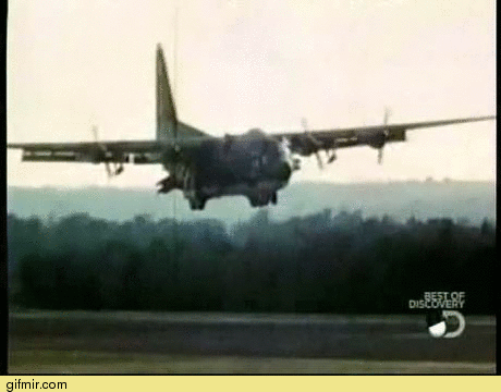 Phương pháp cất - hạ cánh này đã được Mỹ nghiên cứu từ thời khủng hoảng con tin ở Iran khi muốn máy bay vận tải hạ cánh với đường băng ngắn nhất có thể để giải cứu con tin. Nguồn ảnh: Pinterest.