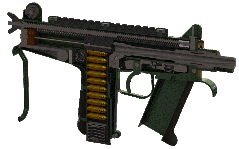 Điều đáng tiếc là khẩu súng này chỉ có duy nhất một rãnh kỹ thuật ở phía trên, xạ thủ không thể gắn thêm các phụ kiện khác như báng, tay cầm, đèn pin,... vào súng do đã... hết chỗ. Nguồn ảnh: Gify.