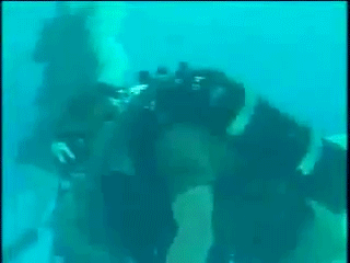 Những thợ lặn này còn được học cách thoát hiểm khi bị tấn công giật mặt nạ và bình dưỡng khí khi đang lặn. Đây là kiểu cận chiến cực kỳ nguy hiểm khi ở dưới nước - môi trường mà súng đạn gần như vô dụng, vũ khí nguy hiểm nhất lúc này lại là dao găm và các mánh khoé dìm chết lẫn nhau. Nguồn ảnh: Gifcat.