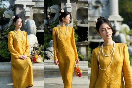 “Người đẹp Quảng Ninh” Trần Ngọc Bích diện áo dài khoe nhan sắc dịu dàng