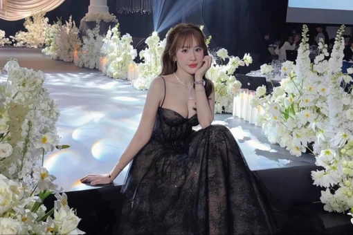 'Hot girl bi-a' Lê Tuyết Anh lên đồ đi ăn cưới xinh đẹp rạng ngời