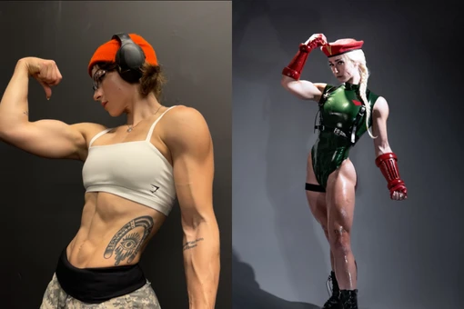 Vẻ đẹp độc đáo của cô gái mặt xinh và bắp tay cuồn cuộn