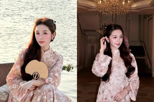 Karty Chang diện áo dài khoe nhan sắc ngọt ngào tựa “tiên nữ mùa xuân”