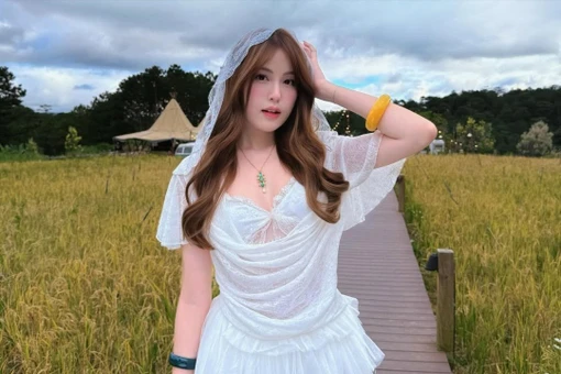 Tăng Mỹ Hàn khoe ảnh giữa đồng lúa, nhan sắc cực đỉnh khiến netizen mê mẩn