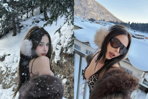 Hà Môi gây “bỏng mắt” khi diện bikini giữa trời tuyết