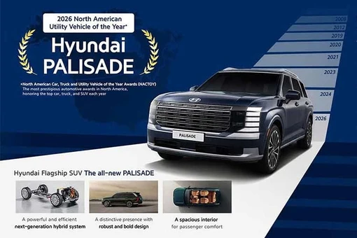 Hyundai Palisade 2026 giành giải thưởng “Xe đa dụng của năm 2026”