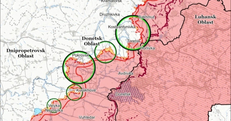 Russland erklärte, die Dörfer Suchetske und Pankiwka unter Kontrolle gebracht zu haben. Diese beiden Siedlungen liegen in der Nähe eines Frontabschnitts, in dem russische Truppen letzte Woche vermutlich die ukrainische Verteidigung durchbrochen haben. Die Kontrolle über das Gebiet zwischen den Logistikzentren Pokrowsk und Kostjantyniwka könnte Moskau helfen, den Druck auf Kiews Versorgungslinien zu erhöhen. 2-anh-reuters.jpg