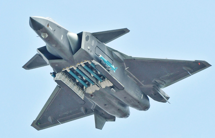 The upgrade is expected to enhance the beyond visual range (BVR) capabilities of China's stealth fighter fleet. Photo: @ Aeroflap. 6.png