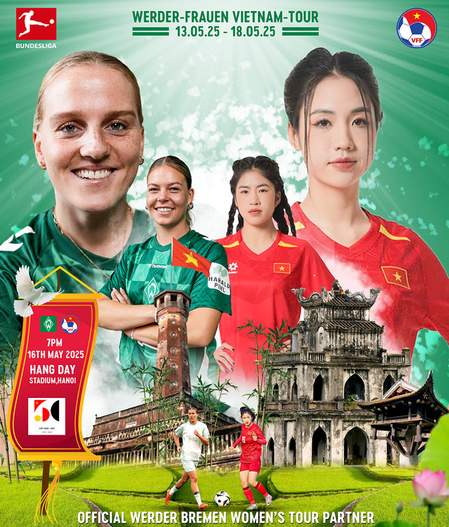 Trận giao hữu ĐT nữ Việt Nam - Werder Bremen nằm trong chuỗi hoạt động kỉ niệm chào mừng 50 năm thiết lập quan hệ ngoại giao giữa Việt Nam – Đức. d5.png