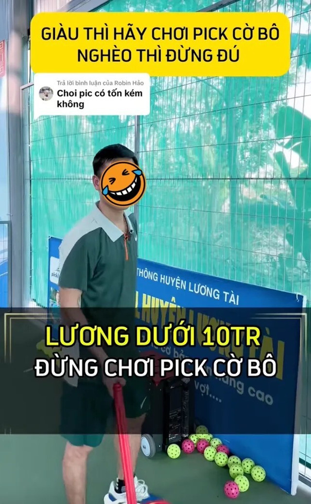 Đoạn video lan truyền trên TikTok với nội dung: “Thu nhập dưới 10 triệu thì thực sự không nên chơi pickleball, khi nào có nhiều tiền thì hẵng chơi" gây tranh cãi trên MXH. 1750833384-anh-man-hinh-2025-06-24-luc-9699-53612-width645height1045jpg.jpg
