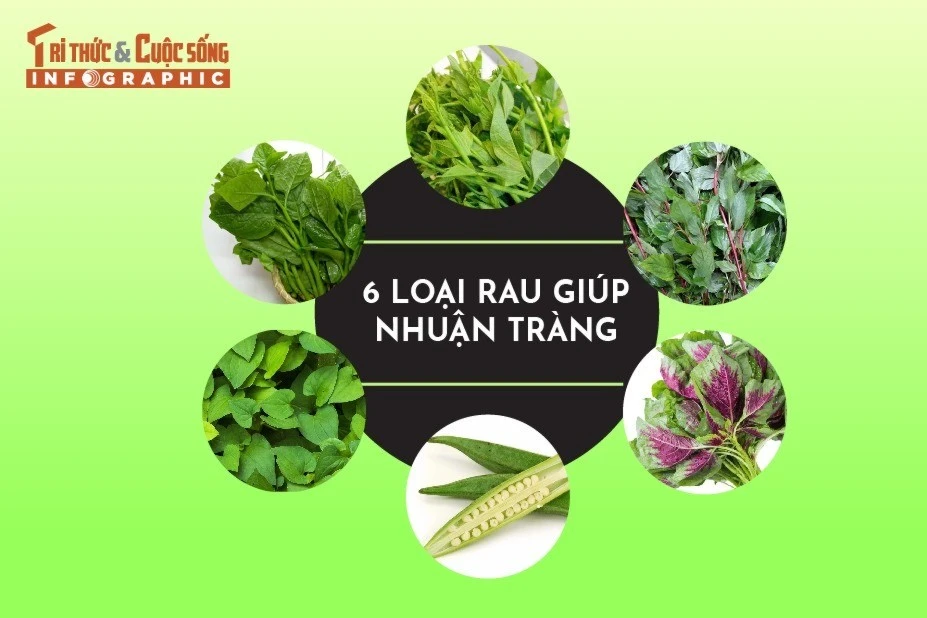 [INFOGRAPHIC] 6 loại rau giúp nhuận tràng