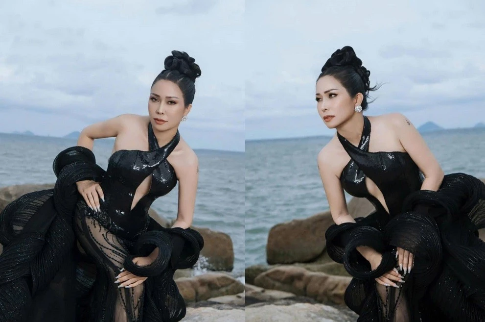 Hoa hậu Nhân ái Hằng Nguyễn đẹp lộng lẫy ở Nha Trang