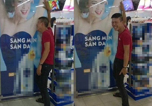 Hành động siêu khó đỡ của nam thanh niên tại siêu thị.