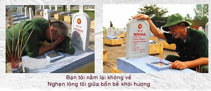 Theo thông tin chia sẻ, hình ảnh người cựu chiến binh năm xưa đang khóc nghẹn ngào trước mộ đồng đội đã ngã xuống vì chiến tranh được chụp tại Nghĩa trang Quốc Gia (đường 9 - Quảng Trị). Ảnh khiến nhiều người xem xúc động. "Những người lính thật là cao cả, họ luôn sẵn sàng hy sinh bản thân vì tiếng gọi của Tổ quốc, họ đã quên tuổi trẻ, ngã xuống để đổi lấy độc lập, tự do... Những công lao to lớn ấy đời đời sẽ chẳng bao giờ quên", thành viên Hung Tran bày tỏ.