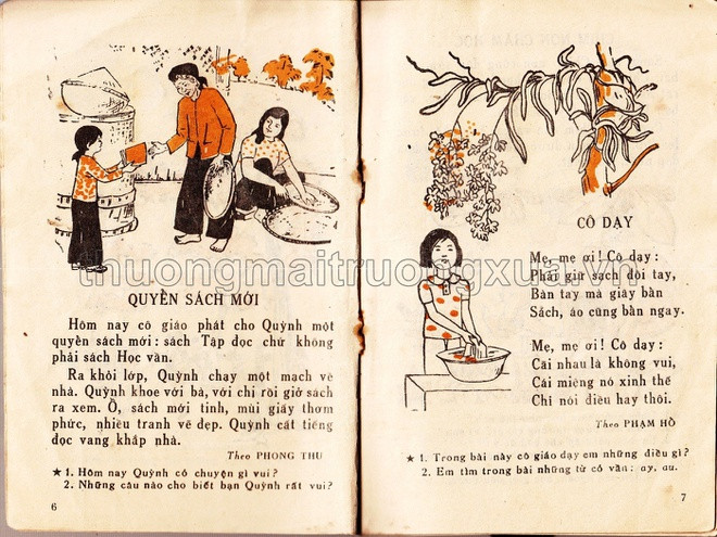 Sách Tập đọc lớp 1 được NXB Giáo dục ấn hành năm 1985. Đây được xem là một trong những cuốn sách kỷ niệm của thế hệ học sinh 8X.