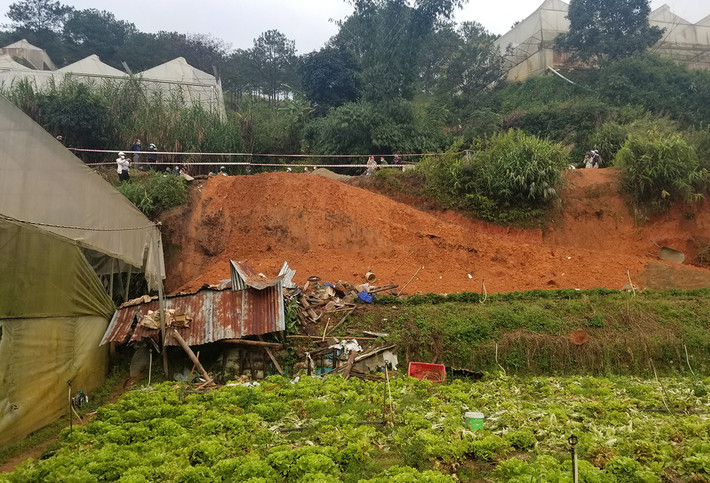 Sạt lở đất, 2 người chết, 2 người bị thương: Chiều 29/9/2021, 4 người, gồm: T.T.B.H.(19 tuổi, P.12, TP.Đà Lạt) và N.T.T.Đ.(30 tuổi), K.M.P.(28 tuổi) và N.V.C.(22 tuổi) cùng quê Đắk Lắk, tạm trú P.9, TP.Đà Lạt đang trú mưa tại căn chòi tạm canh vườn ở khu vực Hố Hồng (P.7, TP.Đà Lạt). Trong khi đang trú mưa thì bất ngờ sạt lở đất, bờ taluy đổ sập lên căn chòi khiến chị T.T.B.H. và chị N.T.T.Đ. tử vong. Hai người nam còn lại bị thương và được đưa đi bệnh viện cấp cứu.