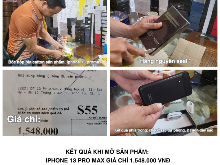 Phương thức lừa đảo của các đối tượng là đăng tải hình ảnh của điện thoại thông minh chính hãng với giá rẻ hơn rất nhiều so với thực tế, chỉ từ 1,5 triệu đồng-2,5 triệu đồng, sau đó giao hàng là sản phẩm giả (gồm các cuộn dây sạc, sạc dự phòng, điện thoại giá rẻ). Sau khi tiếp cận được khách hàng, chúng sẽ nhắn tin để tư vấn sản phẩm và thuyết phục khách hàng mua hàng. Khi khách nhận hàng và thanh toán các đối tượng sẽ chặn liên lạc.