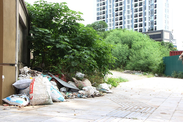 Do không có biển cấm, rác thải được người dân vứt bừa bãi trên tuyến đường đại lộ Chu Văn An.