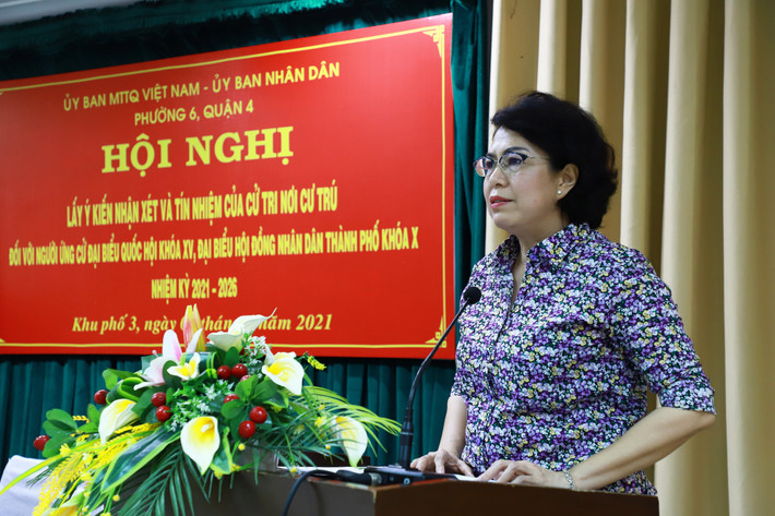 Từ tháng 12/2015 đến năm 2017, bà là thành ủy viên, Chủ tịch Hội Liên hiệp Phụ nữ TP HCM; Đại biểu Quốc hội khóa XIV.