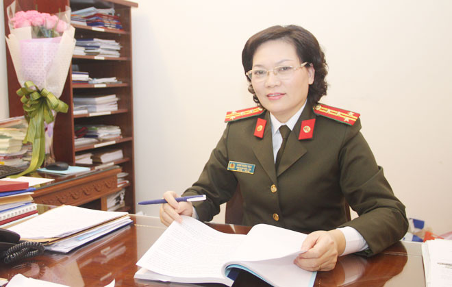Thiếu tướng, PGS.TS Đinh Ngọc Hoa có 21 năm công tác tại Văn phòng Bộ Công an. (Ảnh thiếu tướng Hoa khi còn mang hàm đại tá)